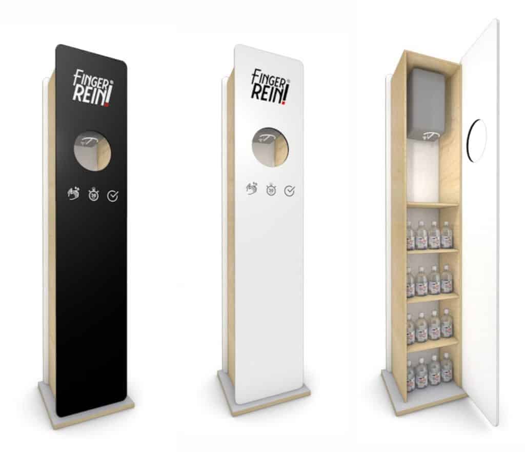 Fingerrein Desinfektionsspender gross - schwarz, weiss
