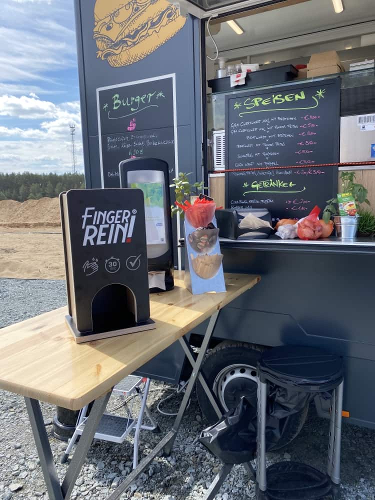 Fingerrein Desinfektionsspender Imbiss