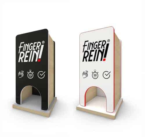 Fingerrein Desinfektionsspender klein - schwarz, weiss